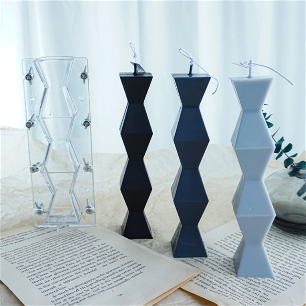 Ins Style Column Aromatherapy Plaster Handcraft Candle Mold Geometric Abstract Aroma Candle Mould Nordic Moule Bougie Wax