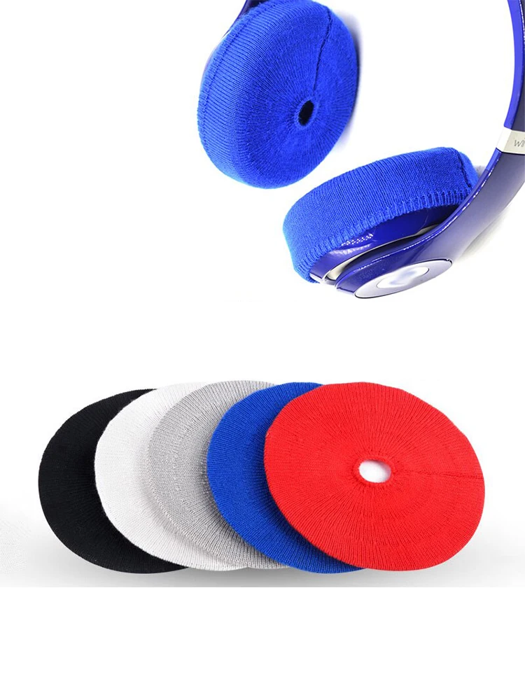 2 paar Gestrickte Stoff Staubdicht Schützen Staub Abdeckung Schutz für Beats Solo 2 3 Kopfhörer Polsterset Hörmuschel Dehnbar Waschbar