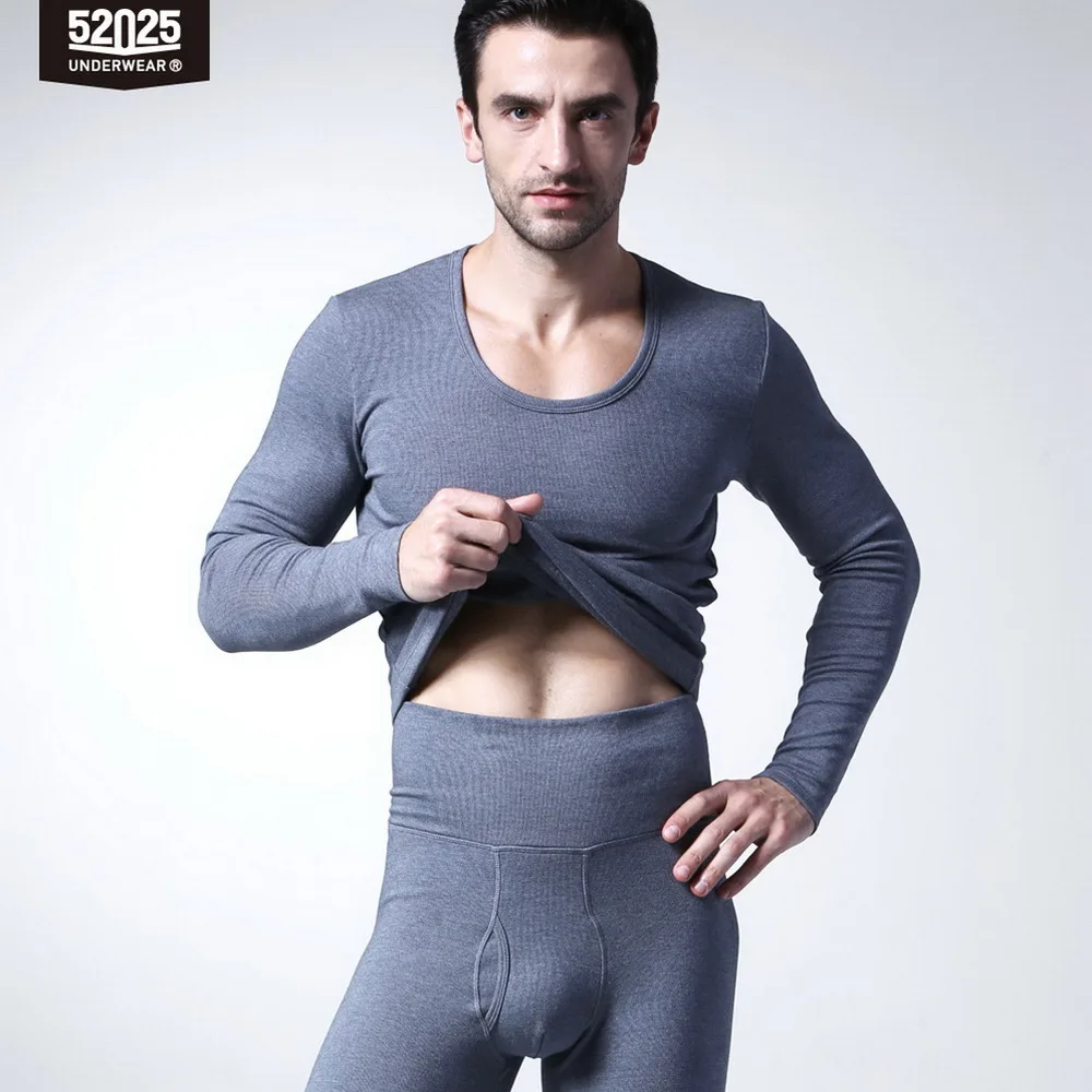 52025 Men Thermal Underwear Women Thermal Underwear Warm High-waist Fleece-lined Soft Cotton Long Johns Comfortable Thermal Set