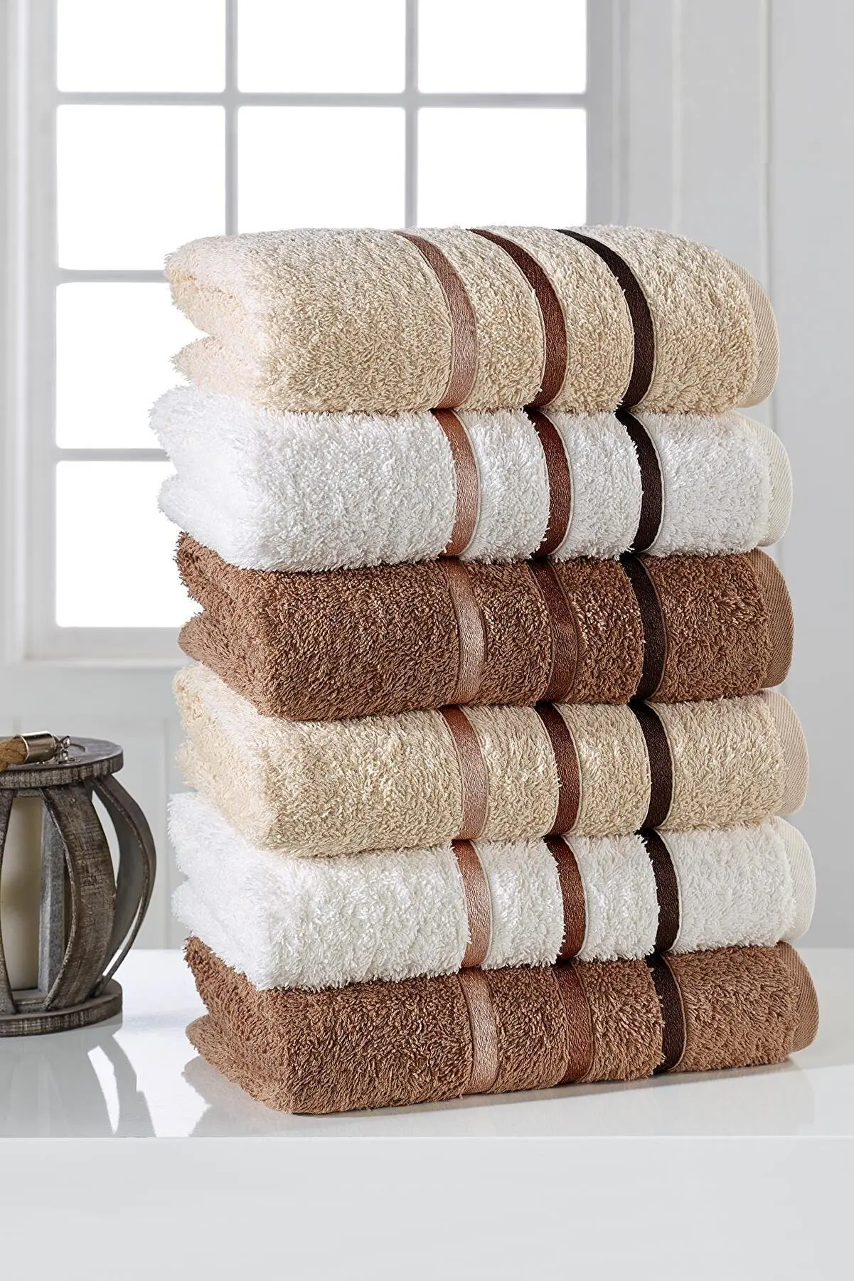 

100% Natural Cotton Hand and Face Towel Set 6 Pieces, Turkish High Quality ,Super Soft, Great Absorbent,Non-fading Color 50x90cm