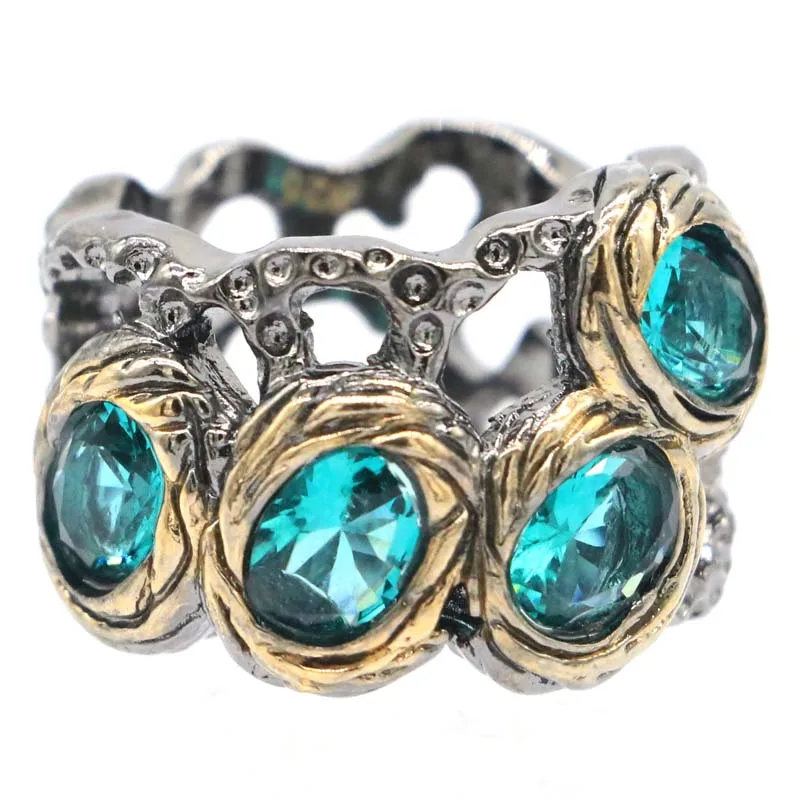 

Купите 4, получите 1 бесплатно: винтажные кольца 24x16 мм с искусственным родолитом, синим аквамарином, зеленым перидотом, черным золотом и серебряным покрытием (12 г)