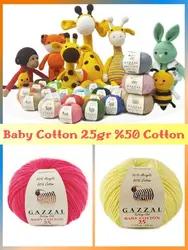 Amigurumi Cotton Knitted Yarn 58 Color Options 82 Meters(25gr) Hand Knitting Yarn Ball - Gazzal Baby Cotton 25 - Christmas - Noel - Navidad - Sheep - Toys - Acrylic - Multicolor - DIY