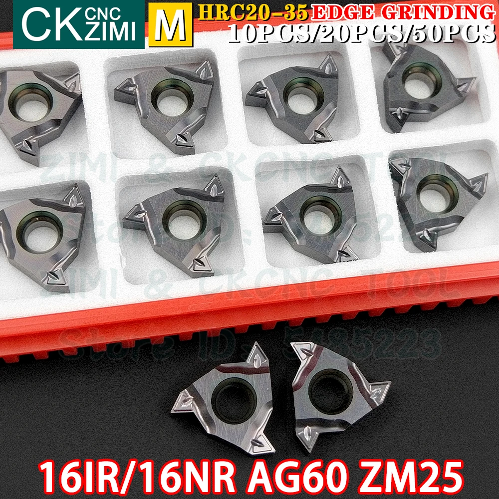 Imagem -02 - Pastilhas de Metal Duro de 0530 mm Pastilhas de Torneamento com Rosca Externa Interna Ferramentas Ferramentas Cnc de Torno de Metal para Snl Snr Ser Sel Porta-ferramentas 16ir Ag60 Zm25 16nr Ag60 Zm25