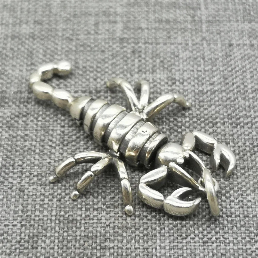 925 Sterling Silver Jointed Scorpion Charm Pendant 3D Movable for Necklace