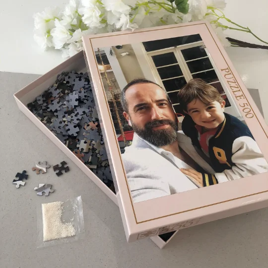 

Personalized Jigsaw Puzzle 1000 500 Pieces Fathers Day Gift Custom Photo Family Puzzles Anniversary for Husband Birthday Gifts