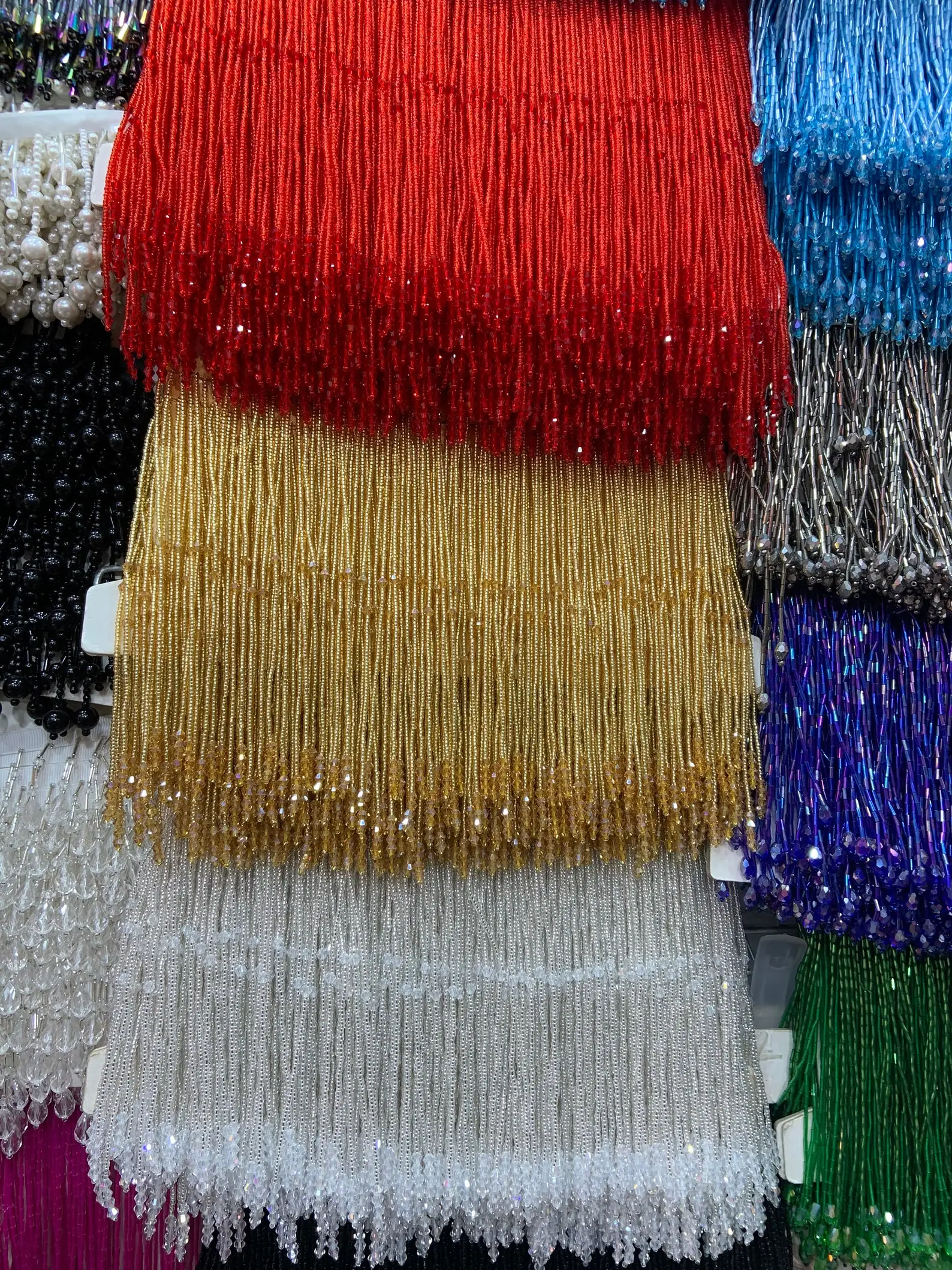 1 Yard 2022 new arrival Delicate bead Fringe trim for haute couture, handmade bead fringe tassel, Millinery Crafts Dance Costume