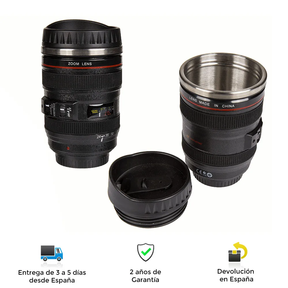 Telephoto mug with steel insert, reflex camera, 350ml, tough, beautiful and original design, enjoy the best coffee, CUP, cups, original Cups