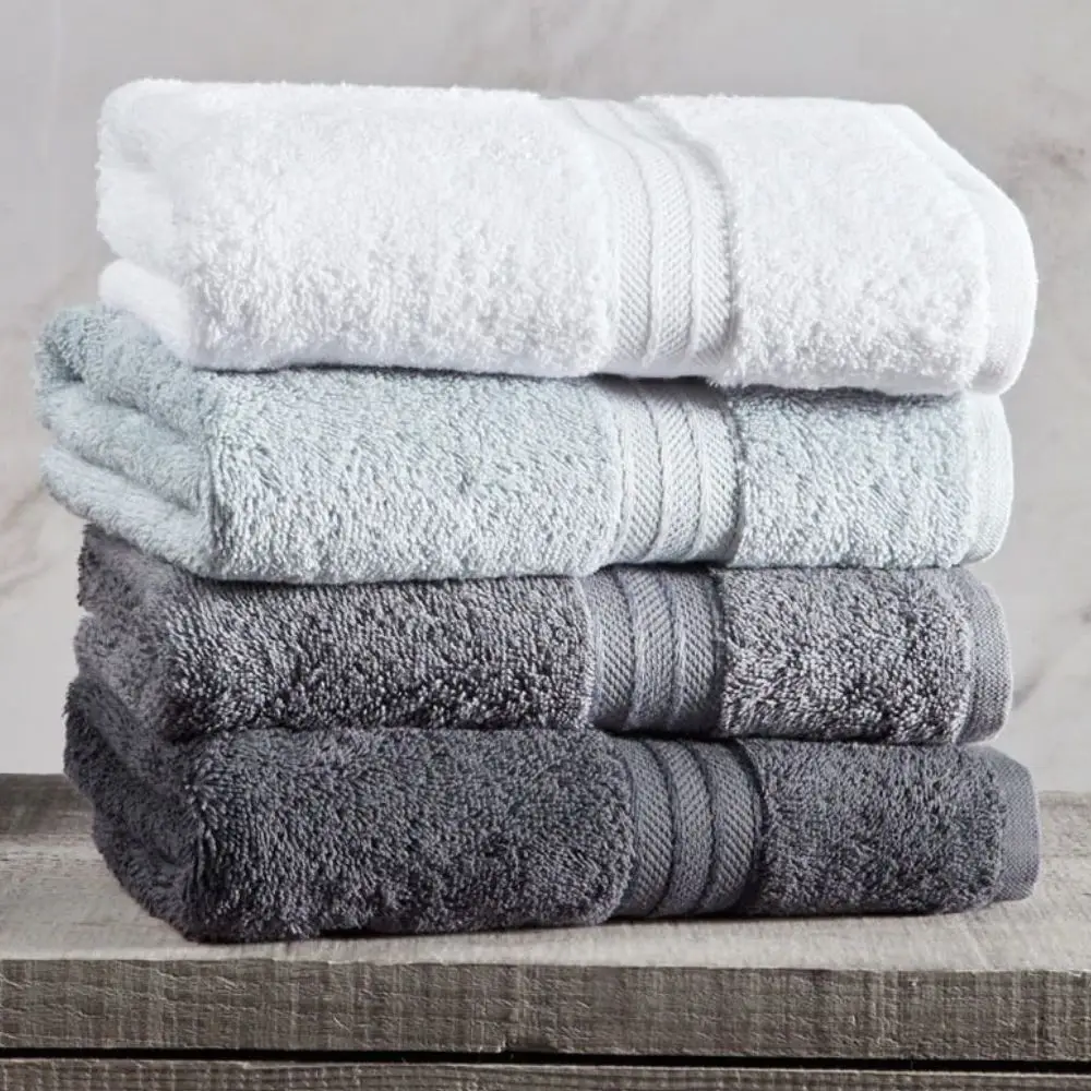 4Pcs 50x90cm %100 Cotton Face Towel, Plain Dyed, Shades of Gray, Solid Woven Unisex Super Absorbent Soft Home Textile 2021