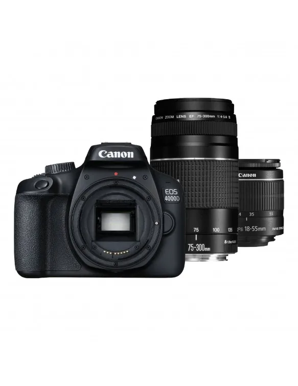 

Canon EOS 4000D T100 DSLR Wi-Fi Camera with 18-55mm Lens & Canon EF 75-300mm F/4-5.6 III Lens Kit