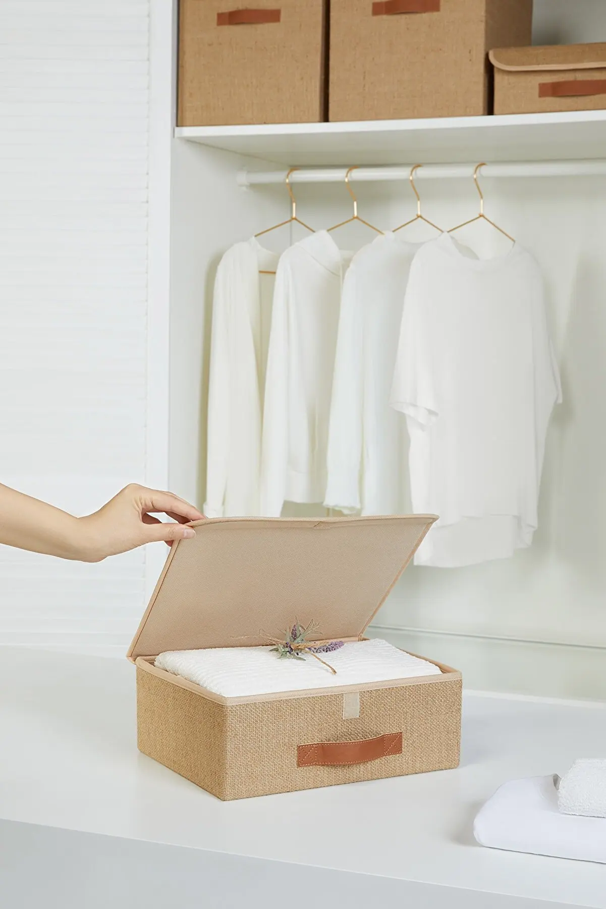 Box Drawer Cabinet Organizer With Jute Cover Home Office Decoration Storage organizer Box Office Home Storage organizer