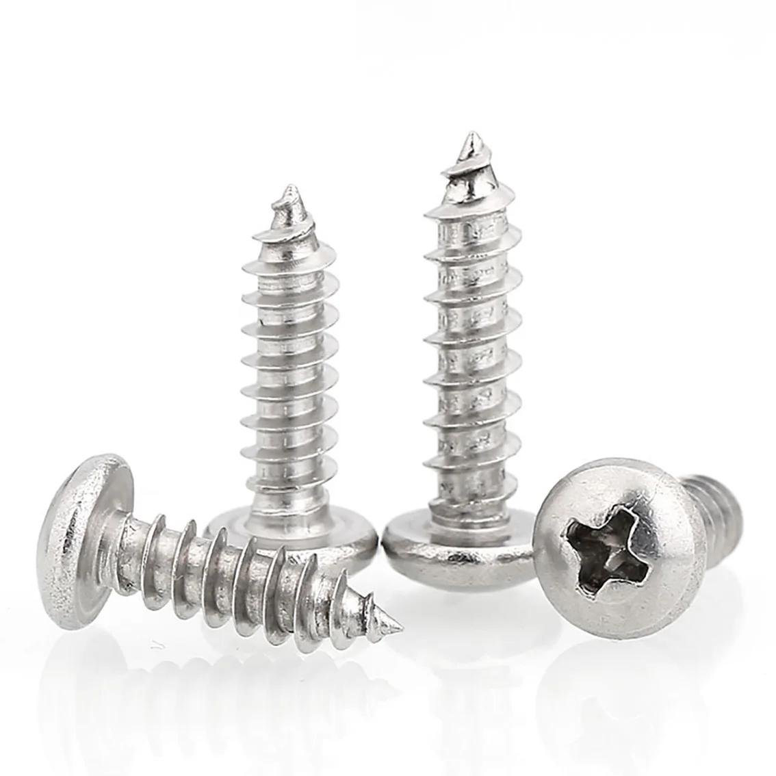 M1 M1.7-M3 Phillips Pan Head Self Tapping Screws 304 A2 Stainless Steel Round Head Cross Tapping Wood Screws