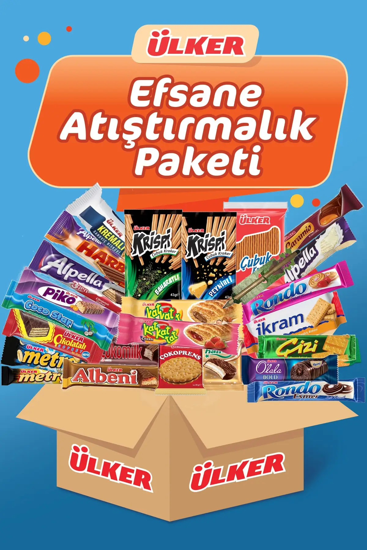 Ülker Legend Snack Pack Full No:25 Turkish Snack Box Famous and Popular Ones, anatolian Box,