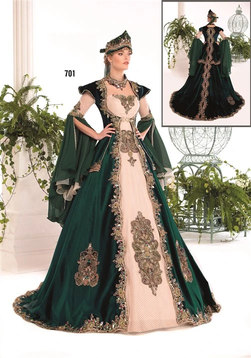 Hurrem Sultan Henna Kaftan Model SML701Green