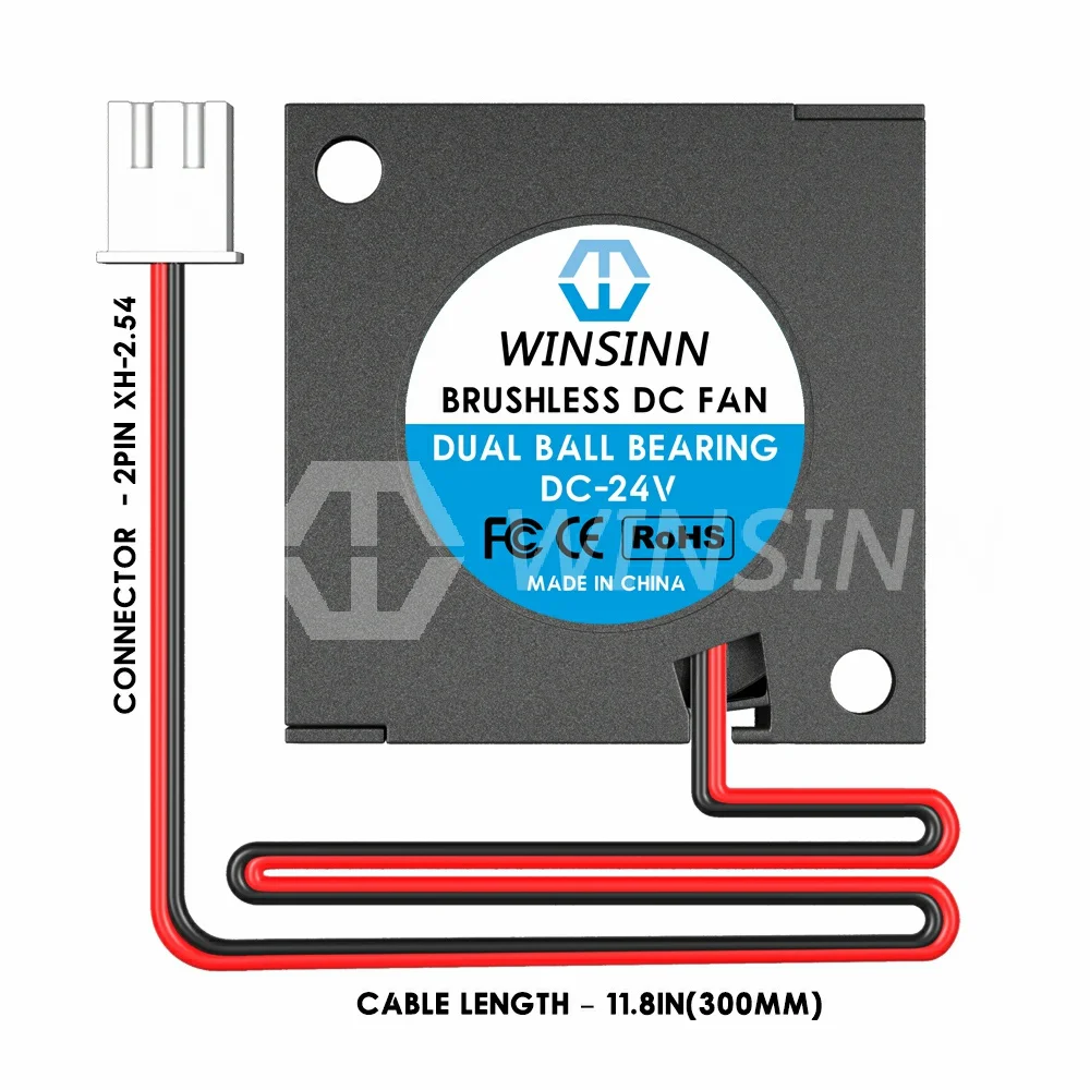 WINSINN 3010 ventilador de 30mm DC 5V 12V 24V hidráulico/doble rodamiento de bolas turbina de refrigeración sin escobillas Turbo 30mm x 10mm 2PIN