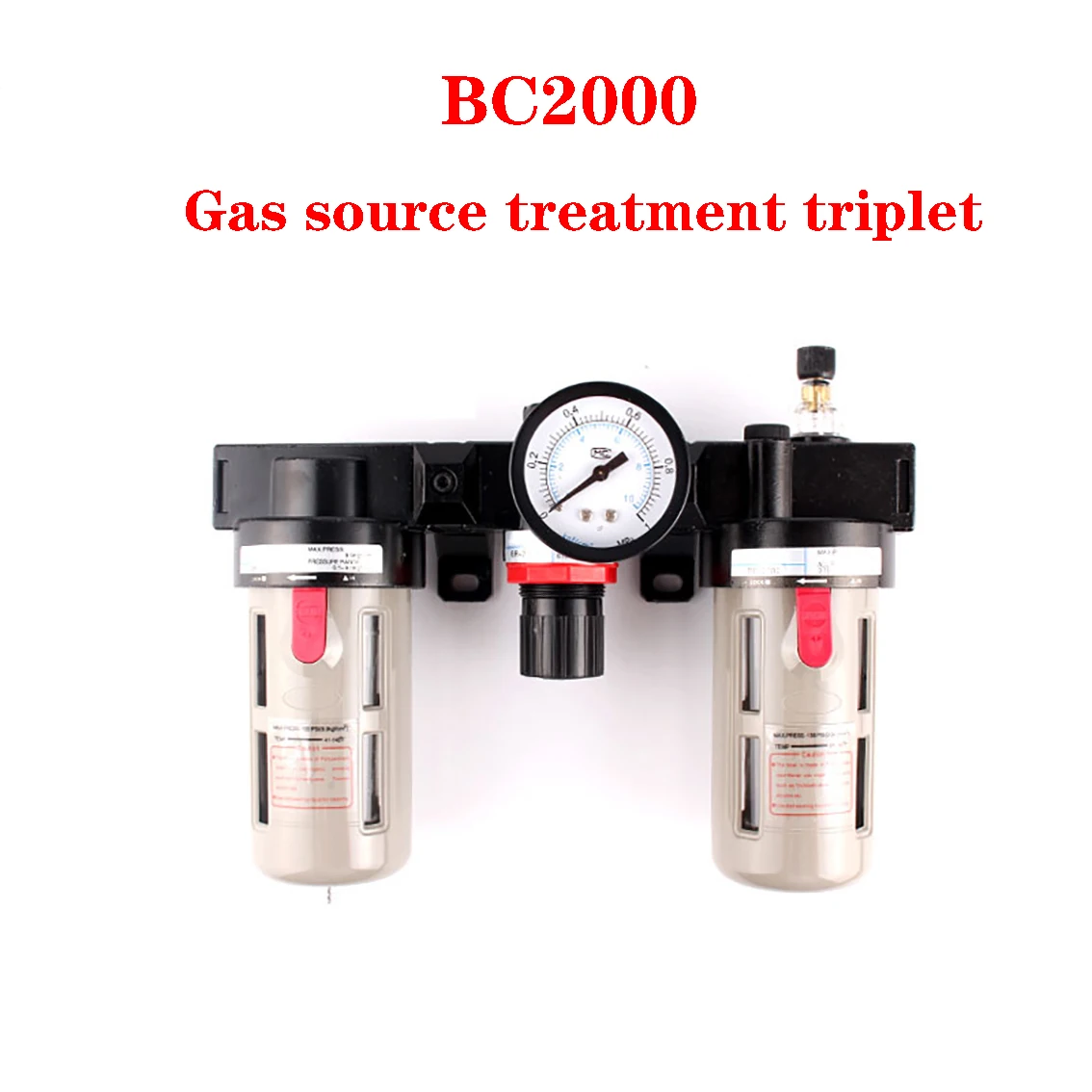 

1Pcs 1/4" BC2000 Gas Source Treatment Triplet Filter Air Pump Filter Oil And Water Separator Pneumatic Components Air Compressor