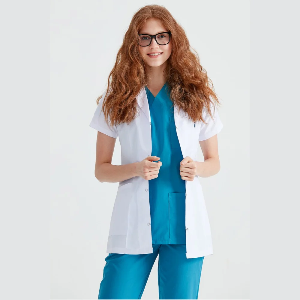 

Labcoat short sleeve,regular collar short sleeve,Minart Labcoat, hospital uniform,doctor uniform,nurse apron