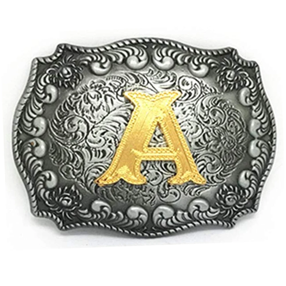 Initial Personalized Letter A to Z Cowboy Belt Buckle