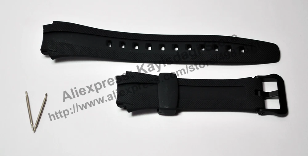 2x SETS Black Rubber Watch Bands Straps Fits with Casio AQ-160W , AQ-161W , AQ-163W , AQ-163WG , AQ-160 , AQ-163