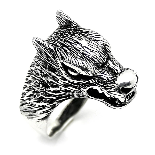 

Mens Ring 925 Sterling Silver Ring Wolf Dog Figured Rings Male Jewelry Rings For Men Rings for Women Men`s Rings Men Jewelry