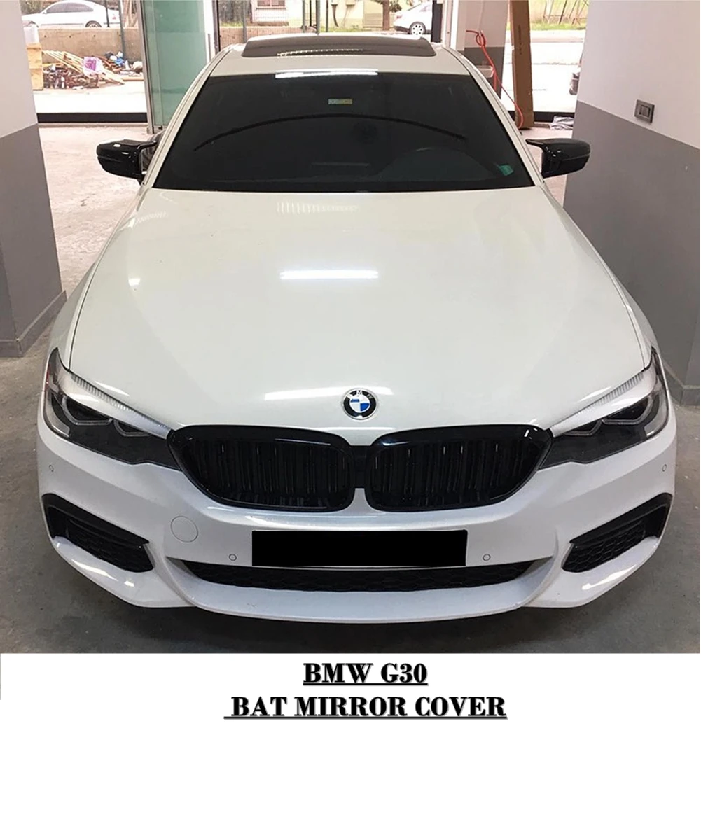 For BMW G30 Bat Mirror Cover 2016 2017 2018 2019 2020 2021 Glossy Piano Black 2 Pieces Wing Car Styling Auto Accessory Universal