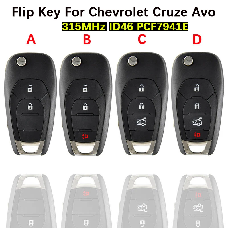 CN014087 Original Car Remote Control Key 315MHz For Chevrolet Cruze Avo Auto Smart Replace Flip Key ID46 PCF7941E