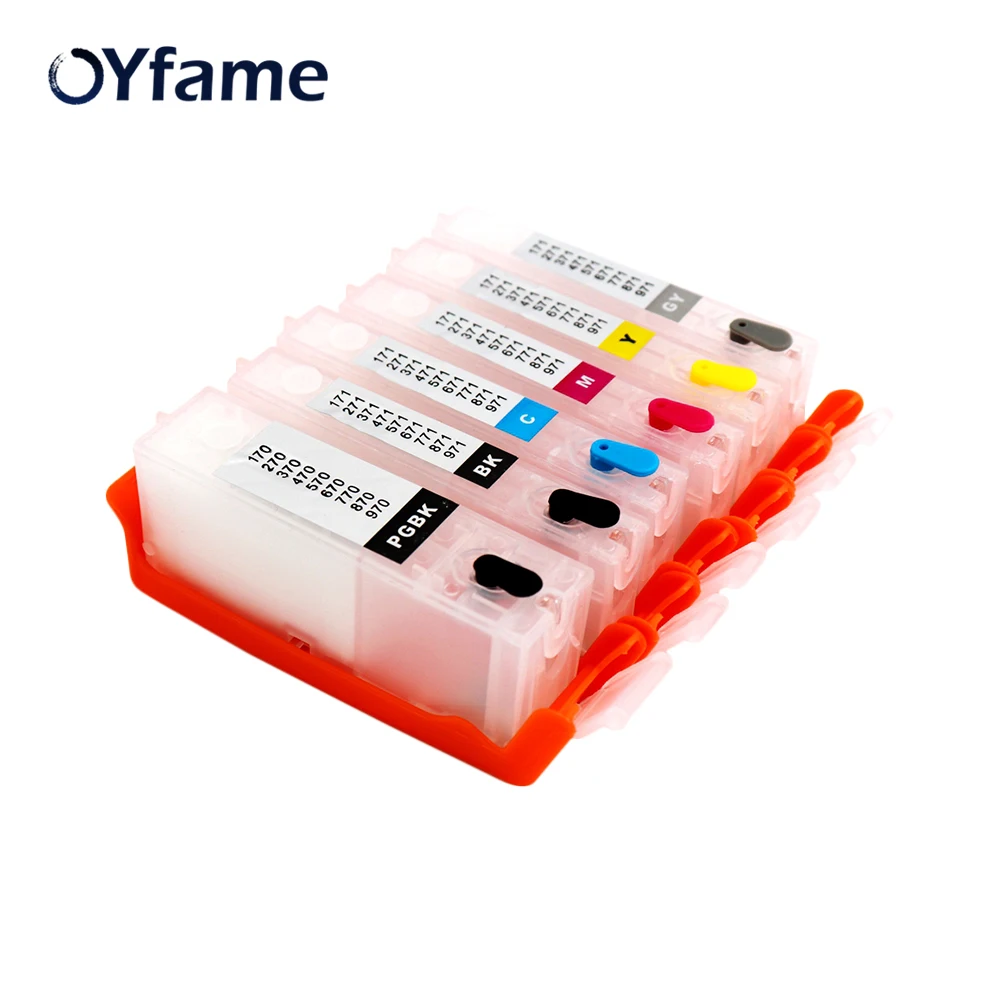 OYfame PGI570 CLI571 Refill ink Cartridge PGI-570 CLI-571 Cartridge for Canon MG7750 MG7751 MG7752 MG7753 TS9050 TS9055 TS8050