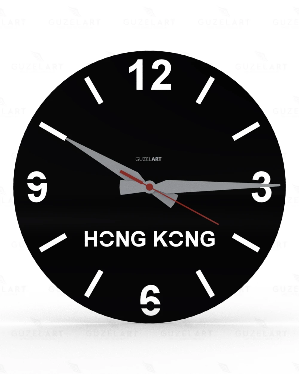 GuzelArt Hong Kong wall clock , Hong Kong wall clock, Hong Kong themed wall clock , Hong Kong City Wall Clock , room wall clock