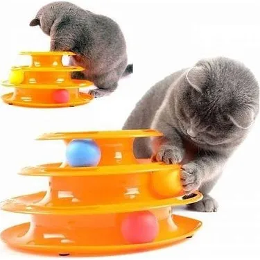 Petzoom Tower Of Tracks 3-Tier Cat Toy Meets The Mental And Physical Exercise Needs Of Cats