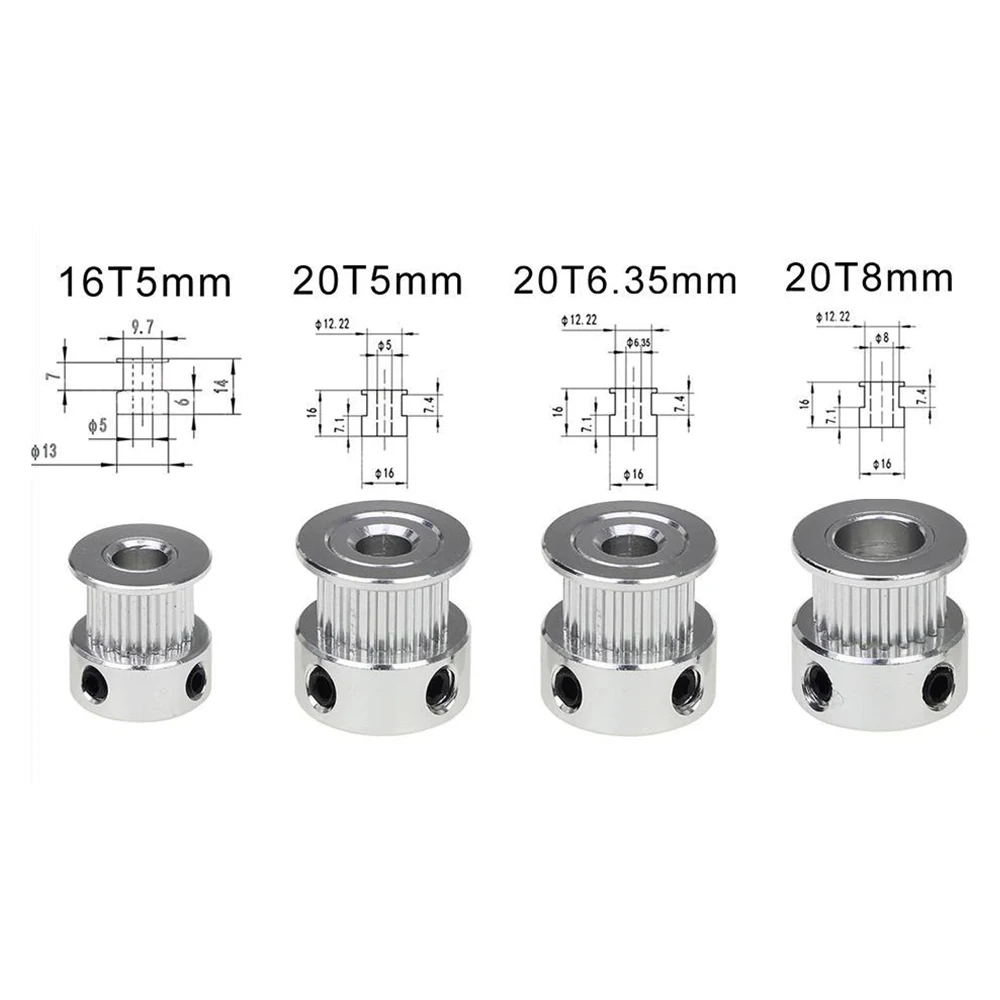 1 SZTUK części do drukarek 3D 20 zębów GT2 Koło pasowe rozrządu Otwór 5 mm 6,35 mm 8 mm dla szerokości 6 mm GT2 pasek synchroniczny 2GT Pasek 20 zębów koło pasowe