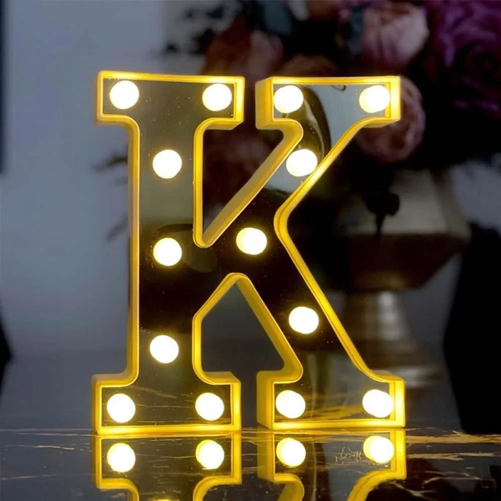 ตกแต่ง Led Illuminated 3d Letter K ขนาดใหญ่องค์กรวันเกิด,แต่งงาน,ฉลอง