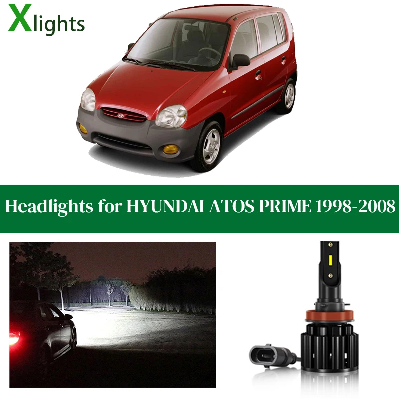 Xlights For HYUNDAI ATOS PRIME 1998 - 2008 LED Headlight Bulb Low High Beam Lamp 12V Headlamp Auto Light Accessories Parts