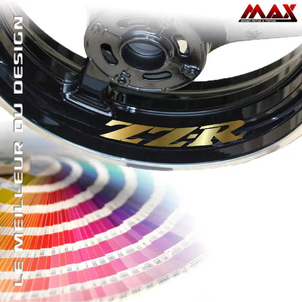 4 wall rims for ZZR 600 1000 1100 1200 adhesive Stickers tape tuning interior decoration rim wheel decal