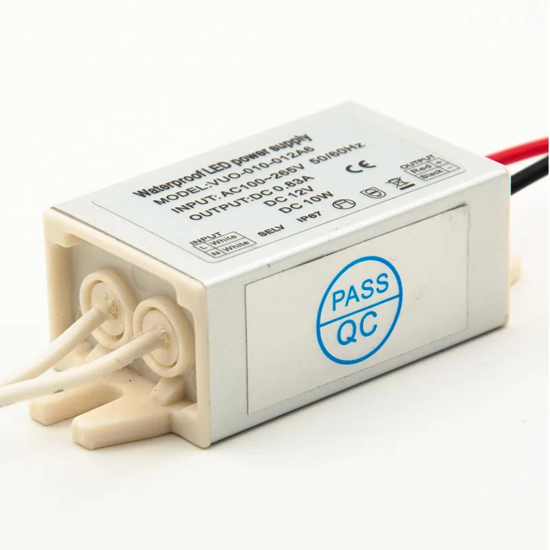 Slim Mini LED Driver Regulator AC120V 240V do DC 12V 24V IP67 12W Outdoor Garden Strip Light Transformer Switching Power Supply