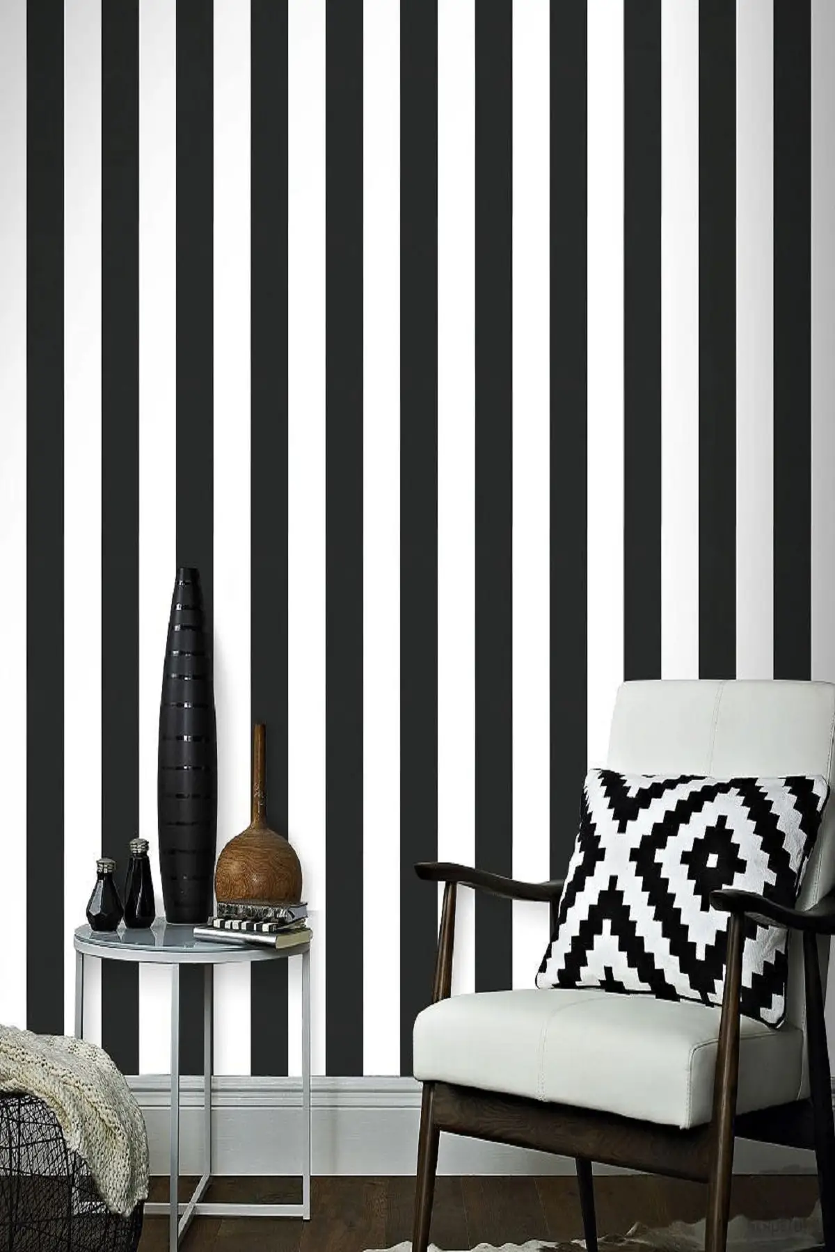 Black&White Vertical Striped Wallpaper (5 m²) Home Decoration For Living Room Bedroom Background Wall Cover Modern Luxury