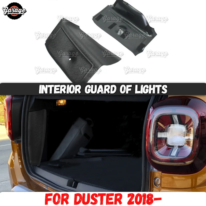 Interior guards of lights for Dacia Duster 2018- / Renault Duster 2021- ABS plastic interior molding of scratches pad in trunk