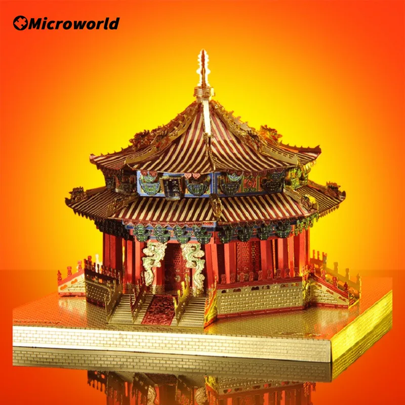 Microworld 3D Metal Puzzle Dazheng Palace Building Model Jigsaw Child Adult Birthday Christmas Gift For Desktop Decoration Toys