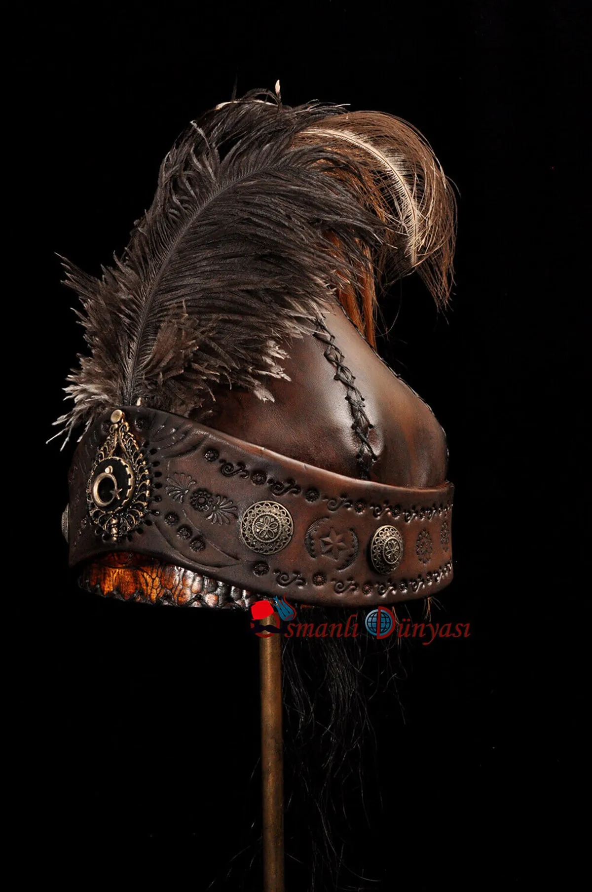 Leather Börk (Helmet) Central Asia, Oghuz Lengths, Apricots Genuine Original Genuine Leather Hat Turkish Men\'s Börk Brown Outdoor Leather