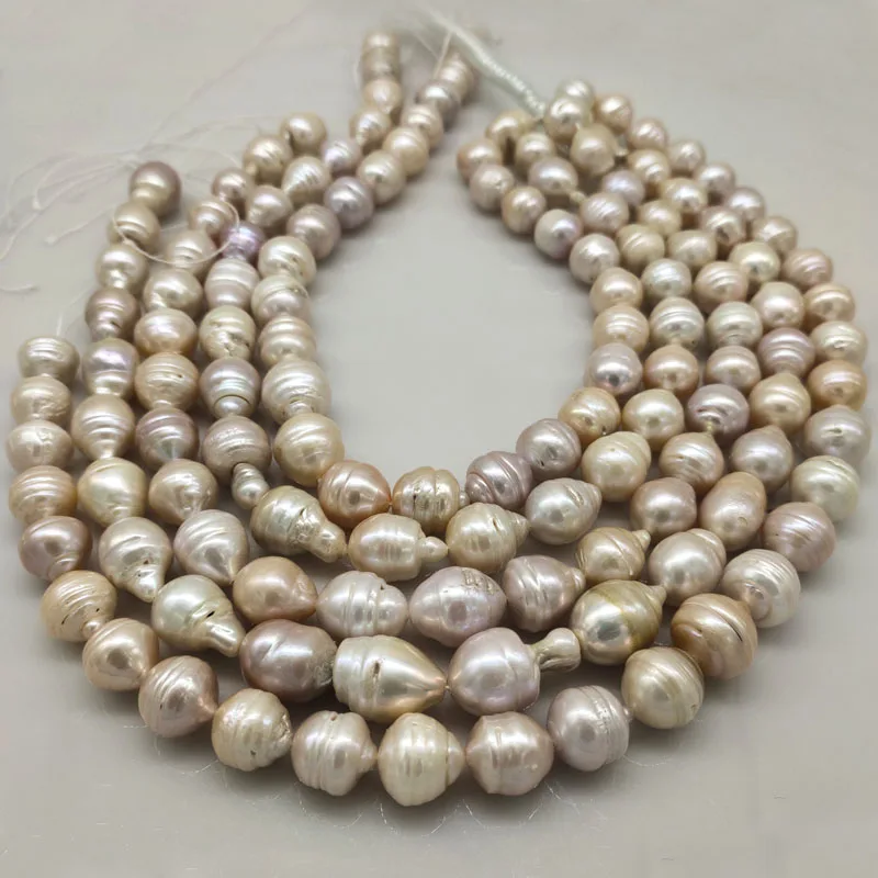 16 inches 15-20mm Natural Pink High Luster Raindrop Shaped Regular Baroque Pearl Loose Strand