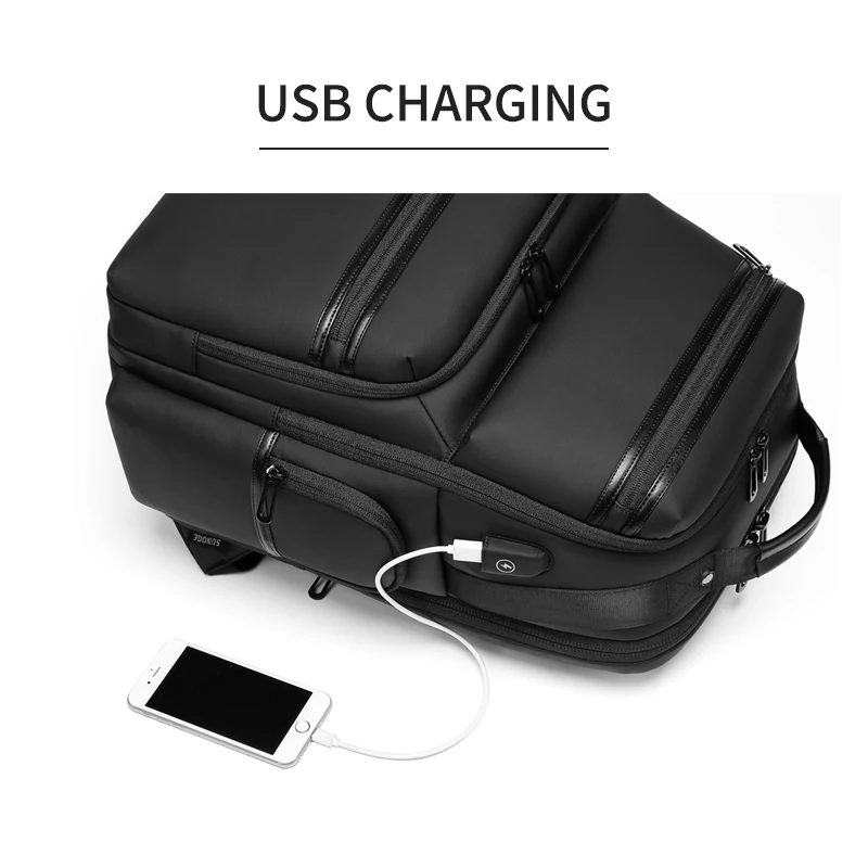 OUTWALK – sac à dos Anti-vol et étanche pour hommes, sacoche pour ordinateur portable 15.6 pouces, sac à bandoulière pour voyage, chargeur USB