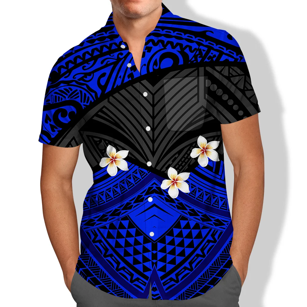 Pocket Shirt Spring Men Short Sleeve Shirts Samoan Summer Viking Autumn Print Plus Size Puletasi Classics High Quality