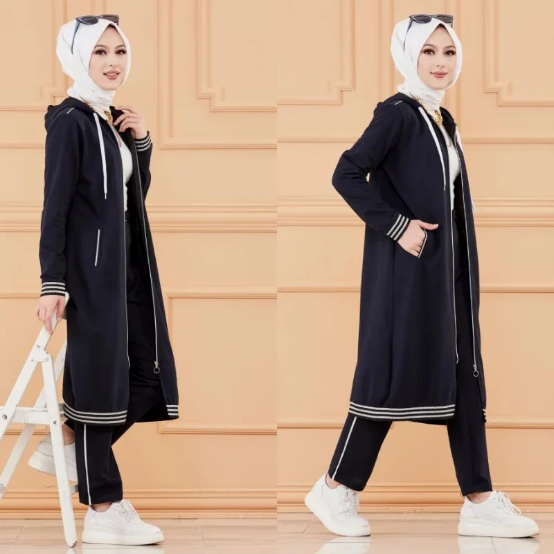 tracksuit set 2021season muslim fashion arabia Dubai fashion trends 100% Made in Turkey abayas hijab clothing muslim sets