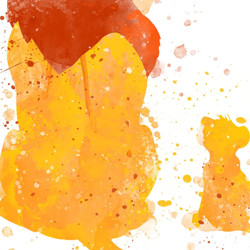 Mufasa Simba Nala المشارك يطبع الأسد الملك هاكونا ماتاتا المائية قماش اللوحة الحضانة صور فنية للجدران ديكور غرفة الاطفال