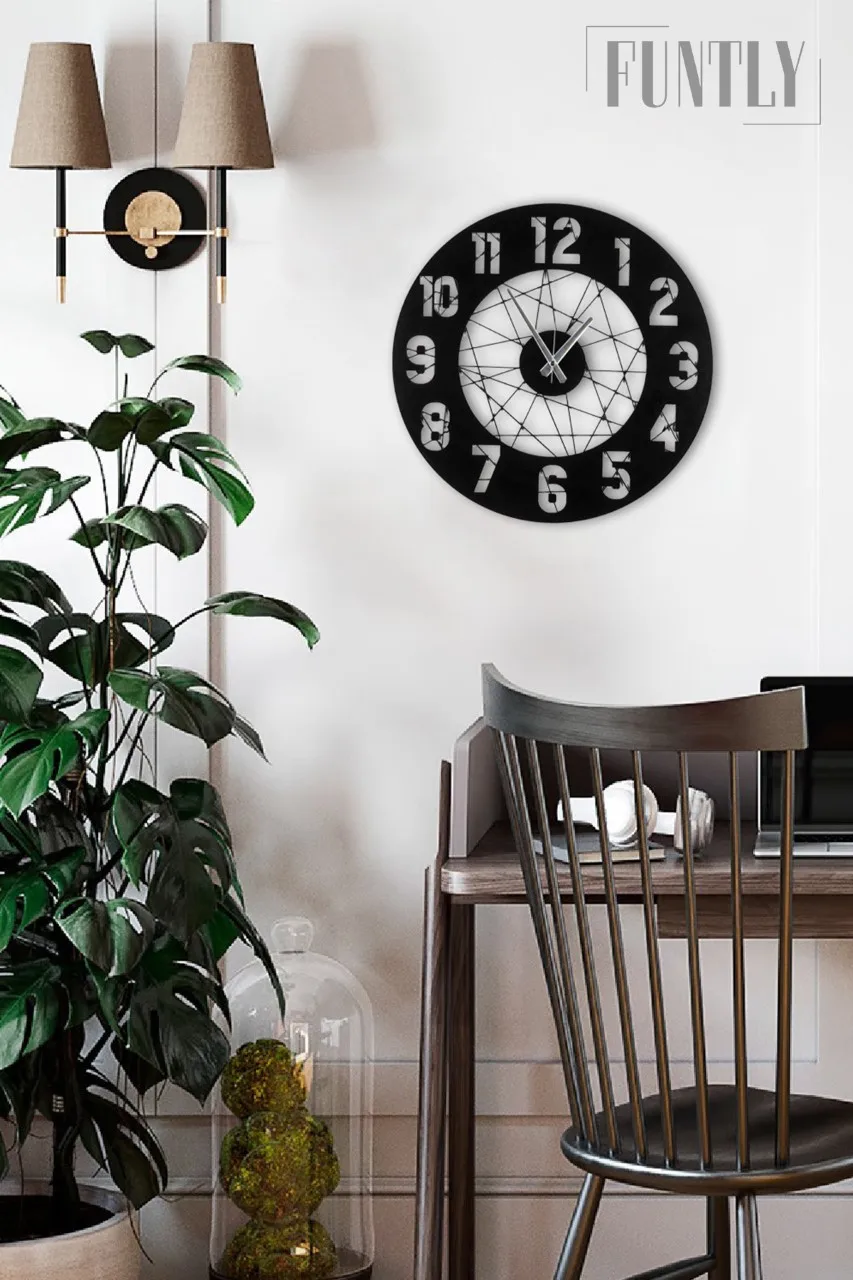 Stylish design modern wall clock 2021 wood black