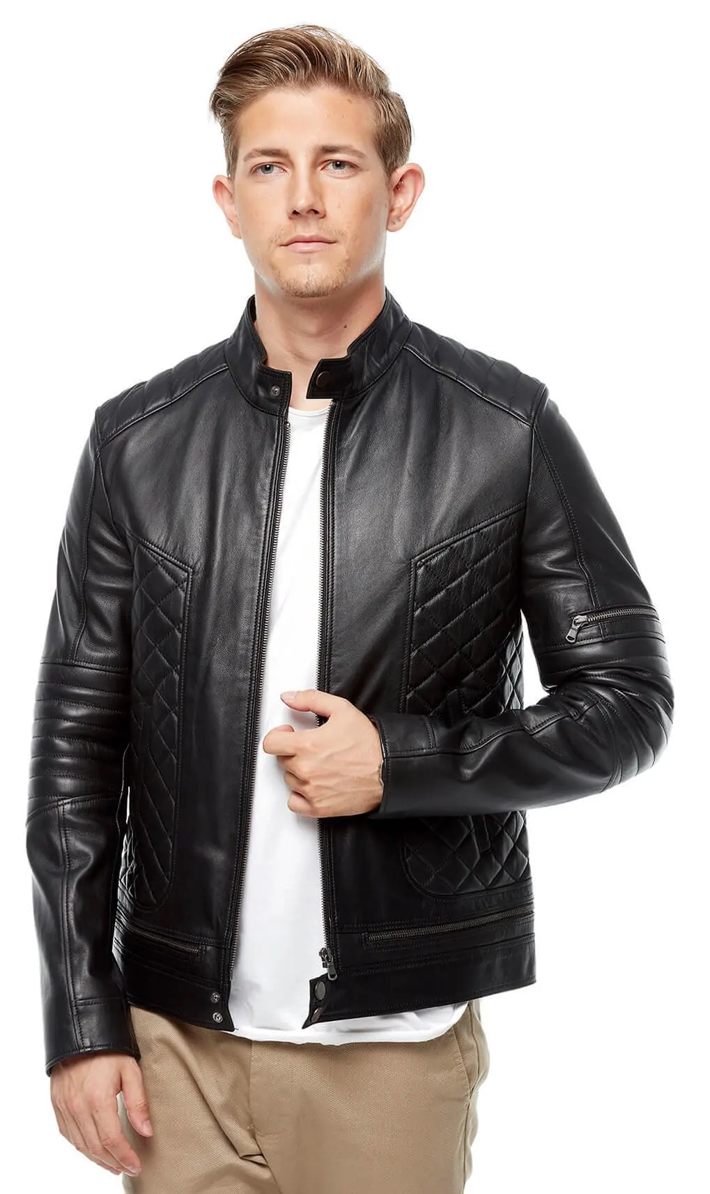 Drago nero maschile cappotti in pelle Orjinal pelle di agnello autunno inverno 2022 Biker Slim Large Size muslimah