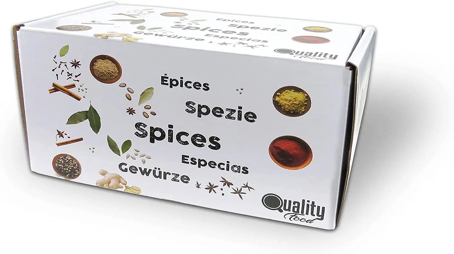 Pack de especias Masala. Ideal para regalo y uso diario. 8 Tarros de cristal, reutilizables. 5 especias chinas, Curry Dulce, Picante y Rojo, Garam