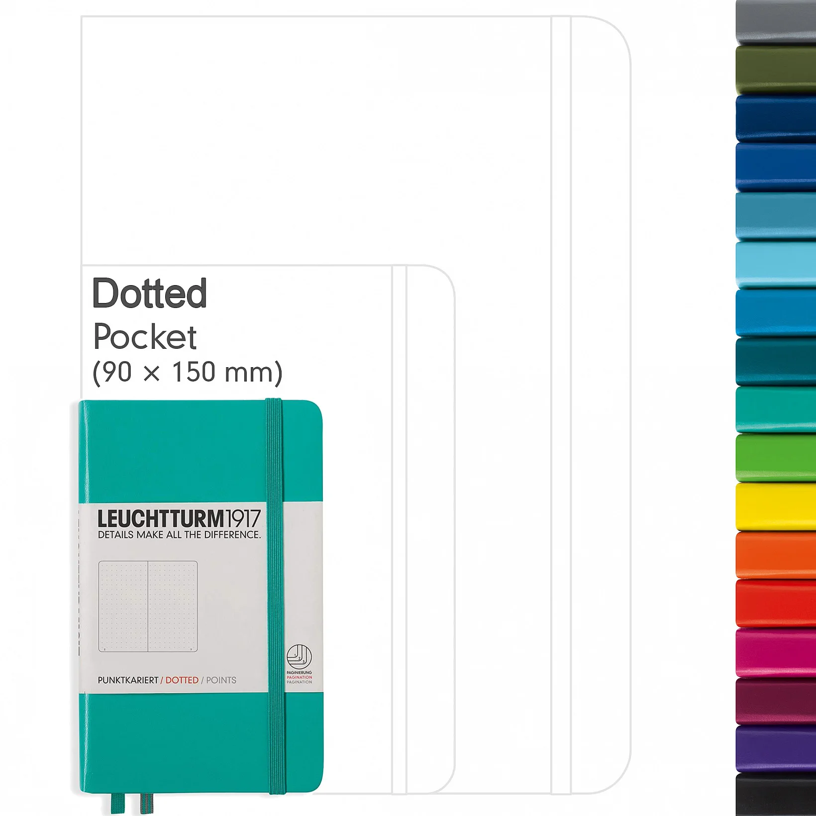 Leuchtturm1917 Notepad Medium (A6), Hard Cover, 185 Numbered Pages - Dotted