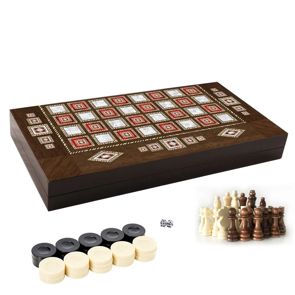 Ngọc Trai Hạt Óc Chó 3 Trong 1 Trò Chơi Cờ Vua Bộ Ba Ba Cờ Đam Bộ Cờ Tướng Bằng Gỗ Hình Bàn Cờ Bằng Gỗ Gấp Gọn Bàn Cờ 48X50cm