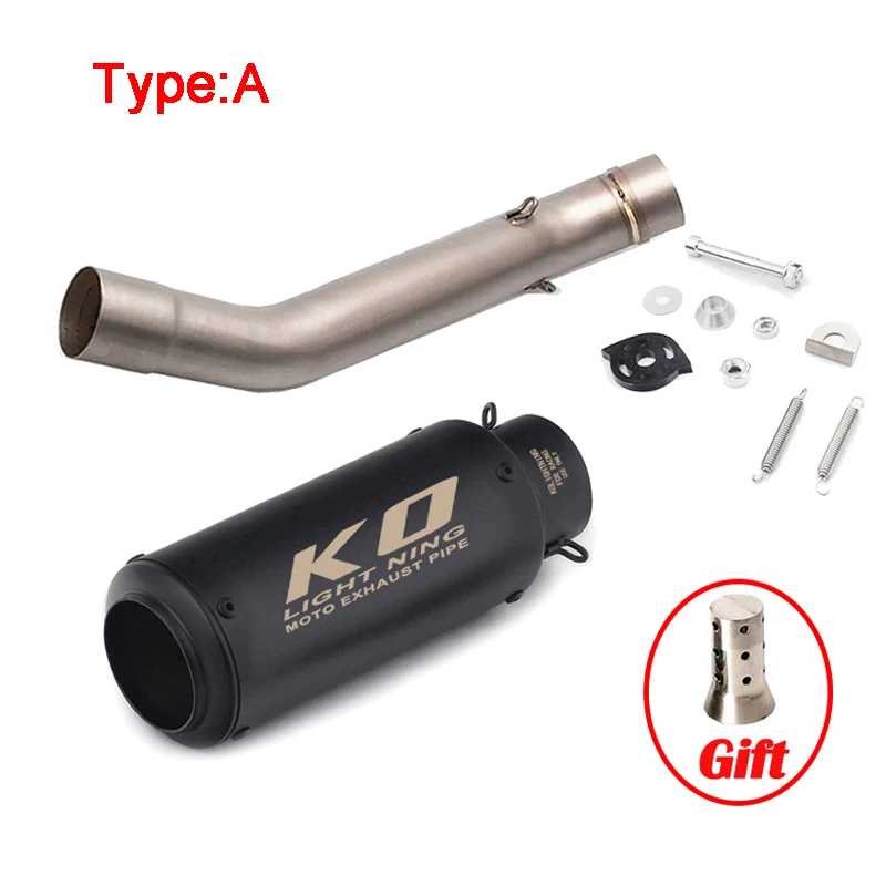 For Kawasaki Z750 2007-2013 Motorcycle Exhaust Tips 51mm Muffler Slip On Middle Link Pipe With DB Killer Stainless Steel Escape