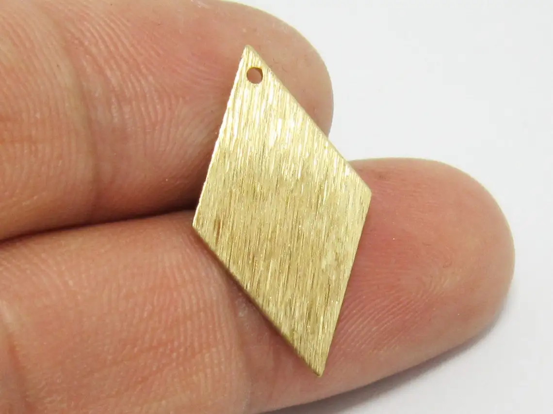 

20pcs Brass Charms, Textured Rhombus Earring Charms, Earring Accessories, 25.3x14.3mm, Jewelry Making - R817