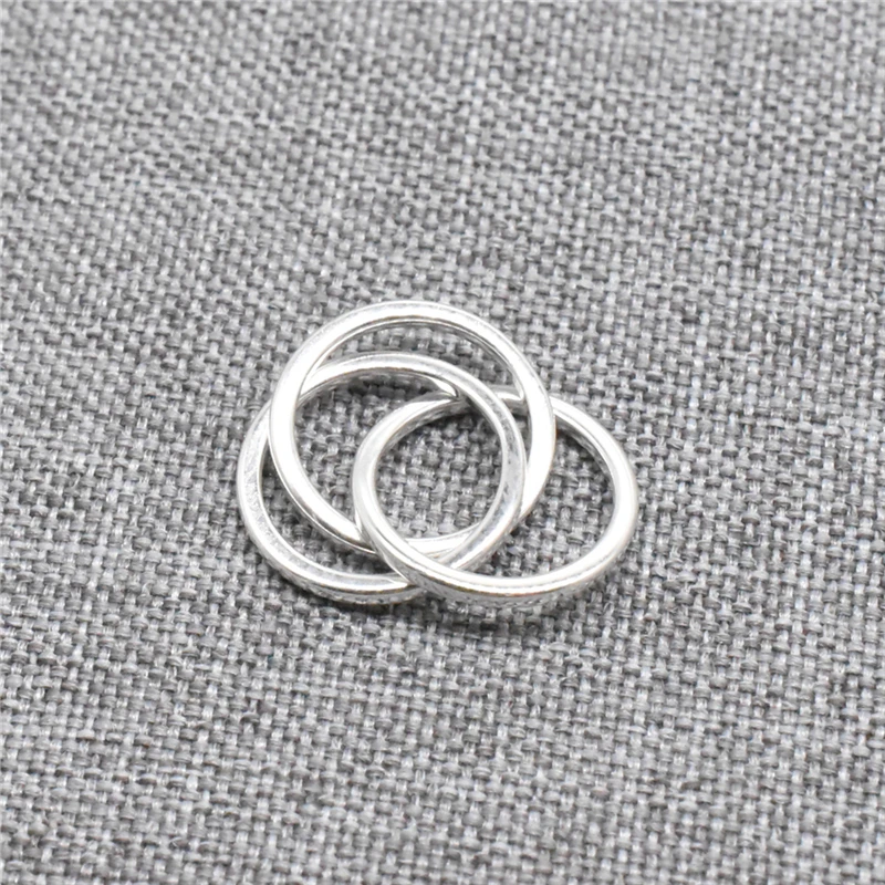 

2pcs of 925 Sterling Silver Overlap Circle Ring Connector Charms for Necklace Bracelet